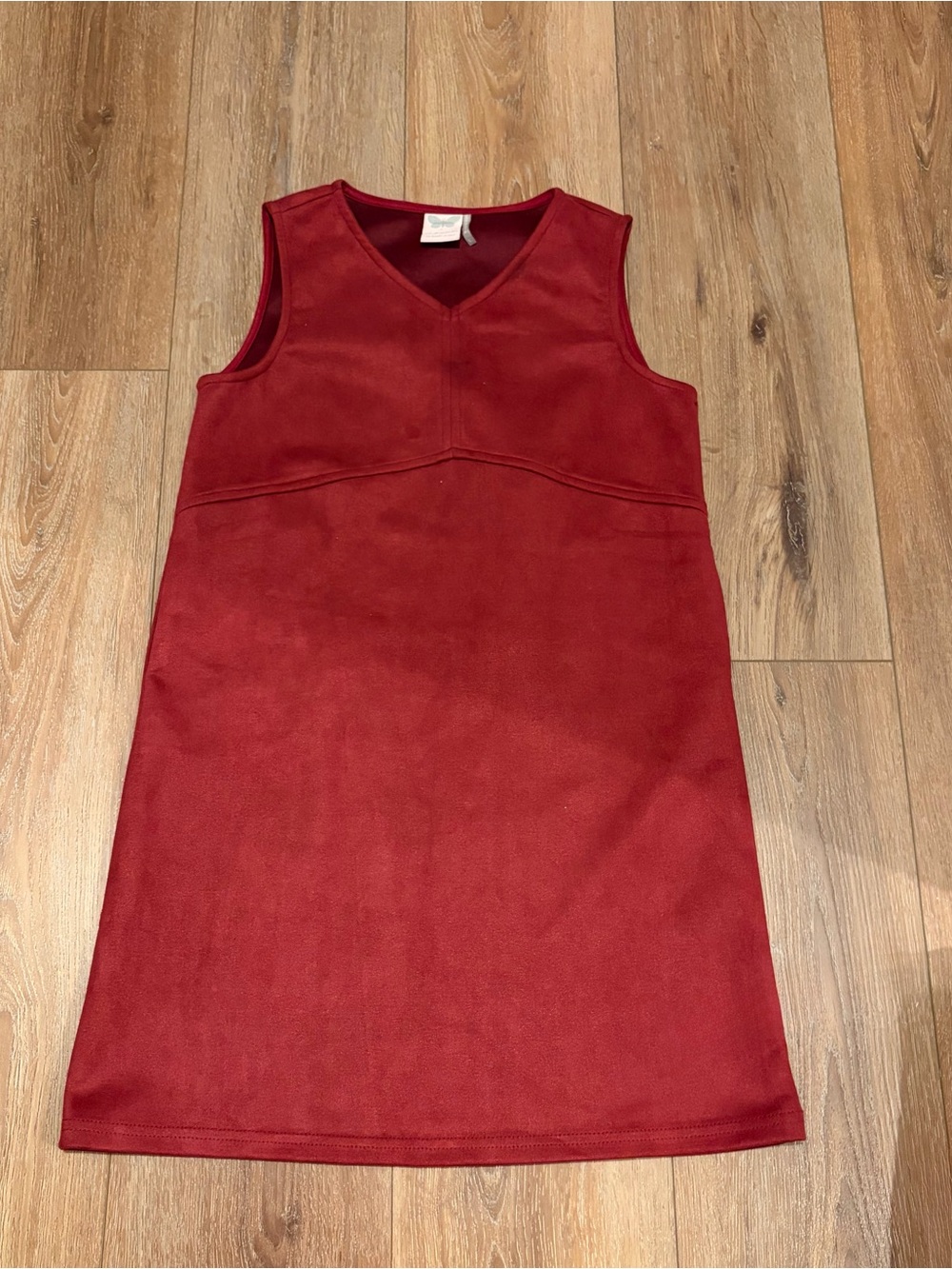 Paper Crane Sleeveless V-Neck Dress in Deep Red